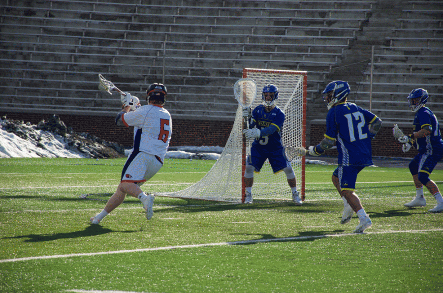 Men’s lacrosse opens season with 13-5 victory over Delaware