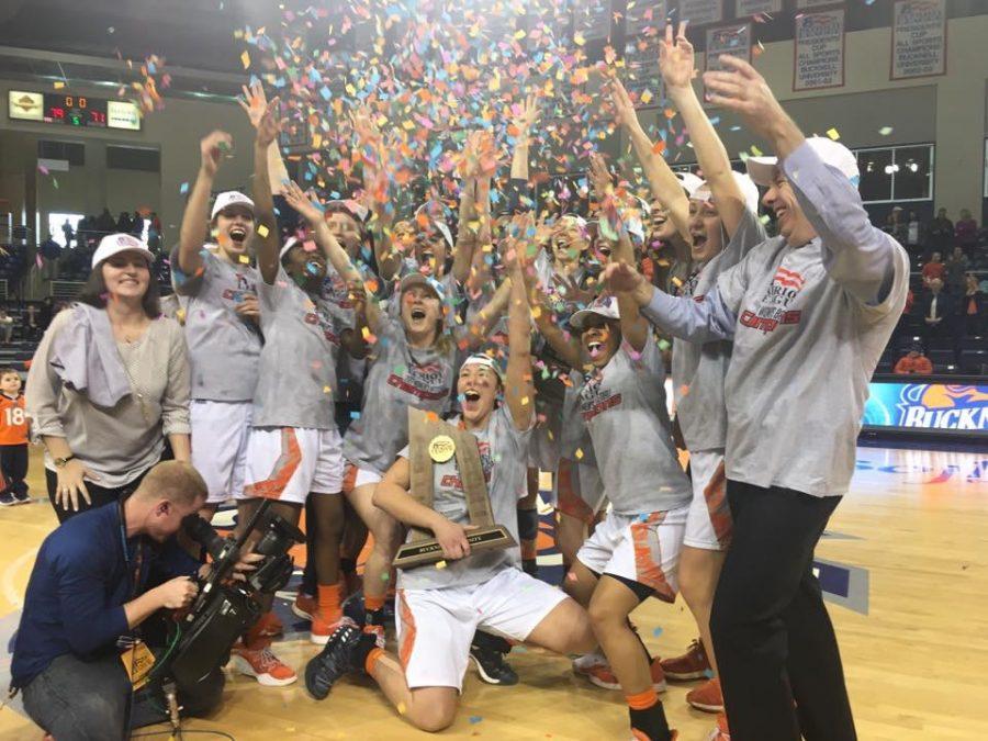 Women’s basketball claims Patriot League title with overtime win over Navy