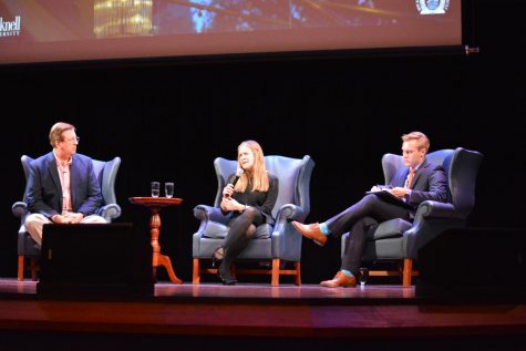 Dean Badal and President Bravman address student concerns at A Night with the Presidents
