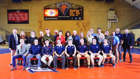 Bison wrestling come up short against Columbia on Senior Day, beat Bloomsburg