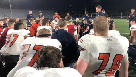 Bison football competes in spring game on rainy Friday night