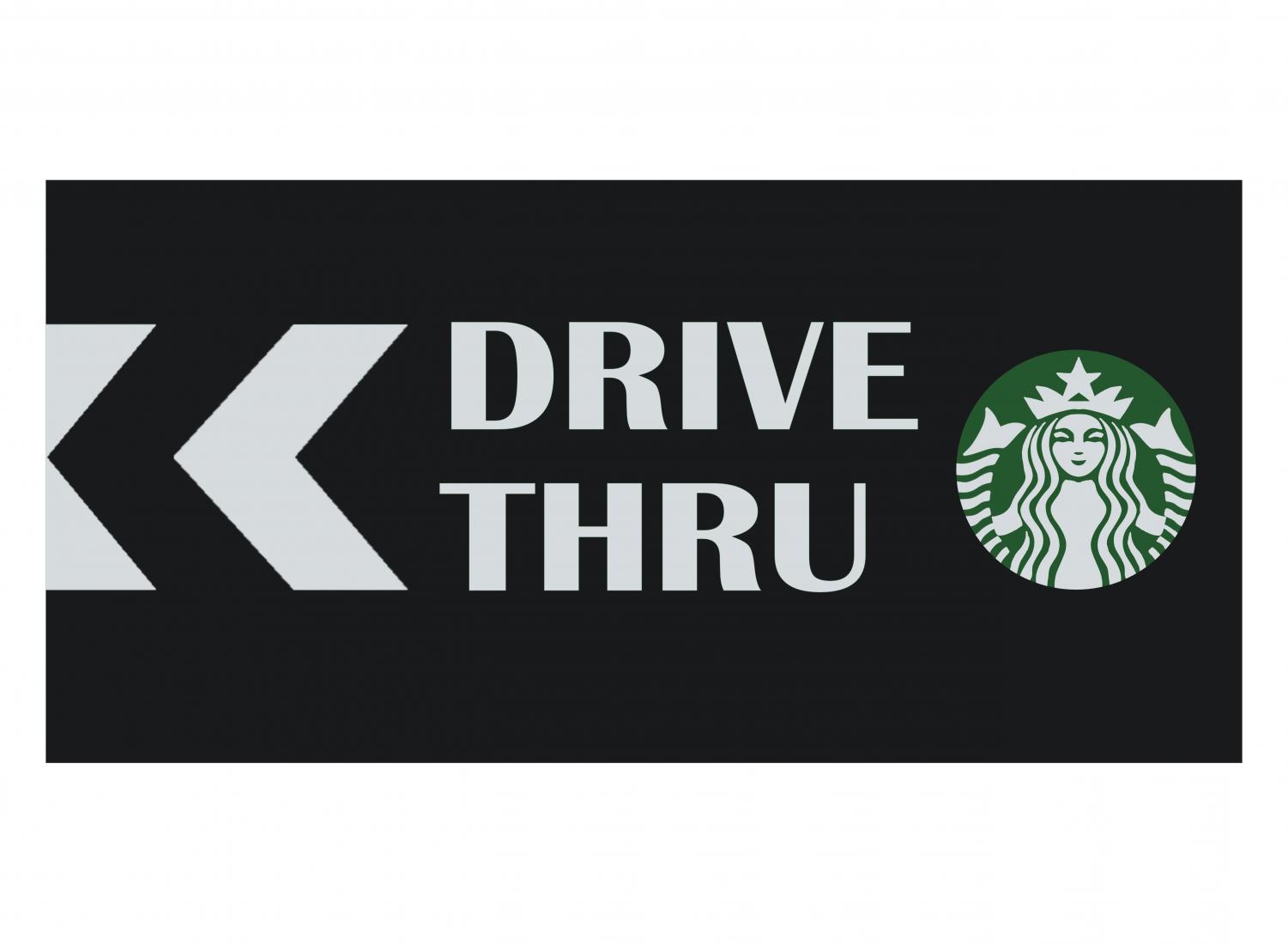 starbucks drive thru sign