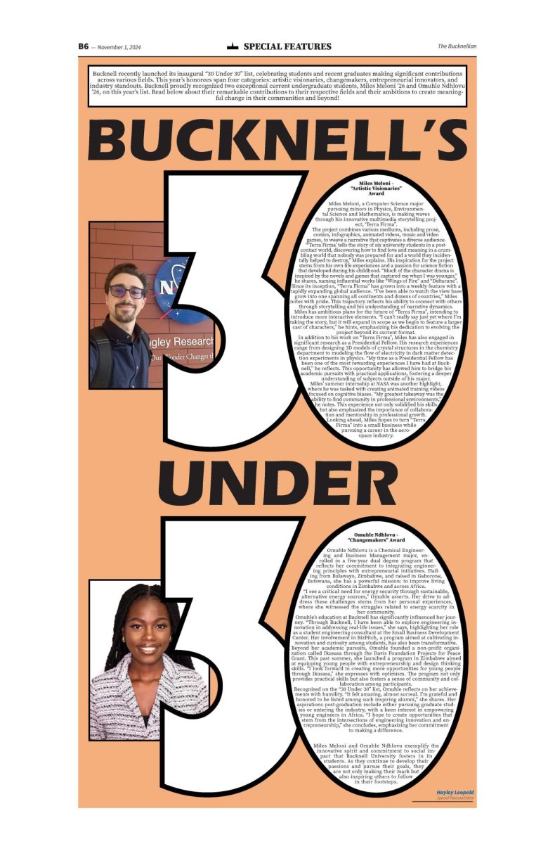 Bucknell’s 30 Under 30: Miles Meloni and Omuhle Ndhlov