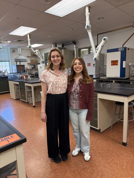 Dr. Abarca (right) and one of her students