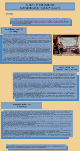 A year in the making: senior honors thesis projects